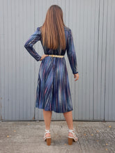 Charger l'image dans la galerie, Robe vintage Laure - Rayée et mouchetée. Taille S, 36, 38. Made in France.