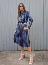 Charger l'image dans la galerie, Robe vintage Laure - Rayée et mouchetée. Taille S, 36, 38. Made in France.