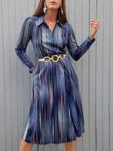 Charger l'image dans la galerie, Robe vintage Laure - Rayée et mouchetée. Taille S, 36, 38. Made in France.