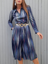 Charger l'image dans la galerie, Robe vintage Laure - Rayée et mouchetée. Taille S, 36, 38. Made in France.