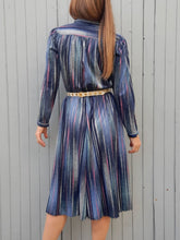 Charger l'image dans la galerie, Robe vintage Laure - Rayée et mouchetée. Taille S, 36, 38. Made in France.