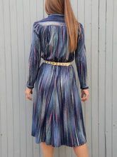 Charger l'image dans la galerie, Robe vintage Laure - Rayée et mouchetée. Taille S, 36, 38. Made in France.