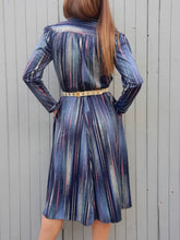 Charger l'image dans la galerie, Robe vintage Laure - Rayée et mouchetée. Taille S, 36, 38. Made in France.