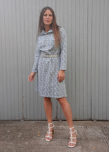 Charger l'image dans la galerie, Robe vintage Isabelle - Tissu texturé imprimé feuillage. Taille L, 40, 42. Trévira 2000.