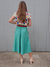 Charger l'image dans la galerie, Jupe vintage Florence - Toute boutonnée verte. Taille S, 36, 38. Franck Fils Paris. Made in France.