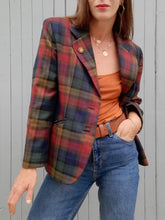Charger l'image dans la galerie, Blazer vintage Joséphine - Carreaux boyish. Taille L, 40, 42. Carole Richard. Made in France.