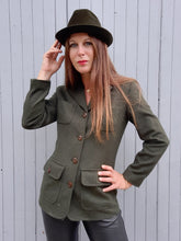 Charger l'image dans la galerie, Veste vintage Nadège - Laine & cachemire vert. Taille S, 36, 38. Cyrillus.