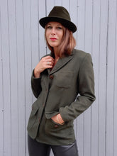 Charger l'image dans la galerie, Veste vintage Nadège - Laine & cachemire vert. Taille S, 36, 38. Cyrillus.