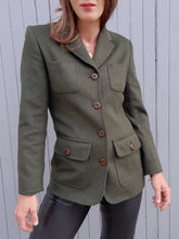 Charger l'image dans la galerie, Veste vintage Nadège - Laine & cachemire vert. Taille S, 36, 38. Cyrillus.