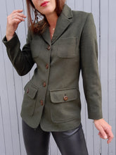 Charger l'image dans la galerie, Veste vintage Nadège - Laine & cachemire vert. Taille S, 36, 38. Cyrillus.