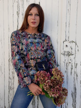 Charger l'image dans la galerie, Veste vintage Lucile - En Jacquard fleuri. Taille L, 40, 42. Nathalie Andersen. Made in France