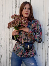 Charger l'image dans la galerie, Veste vintage Lucile - En Jacquard fleuri. Taille L, 40, 42. Nathalie Andersen. Made in France