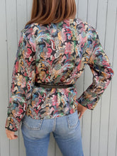 Charger l'image dans la galerie, Veste vintage Lucile - En Jacquard fleuri. Taille L, 40, 42. Nathalie Andersen. Made in France