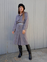 Charger l'image dans la galerie, Robe vintage Marceline - Imprimé zébré parme et noir. Taille XXL, 44, 46.