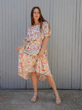 Charger l'image dans la galerie, Robe vintage Charlène - Imprimé fleuri naturel. Taille XXXXL, 48, 50. Carole Vermier. Made in France.