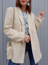 Charger l'image dans la galerie, Blazer vintage Amélie - A carreaux. Boyfriend. Taille XXL, 44, 46. Cacharel. Made in France