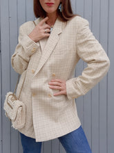 Charger l'image dans la galerie, Blazer vintage Amélie - A carreaux. Boyfriend. Taille XXL, 44, 46. Cacharel. Made in France