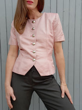 Charger l'image dans la galerie, Blazer vintage Camille - Damier rose et argenté. Taille S, 36, 38. Yves Saint Laurent Variation. Made in France