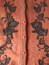 Charger l'image dans la galerie, Cardigan "Seconde" Victoria - Laine & Angora orange à perles bronzes. Taille M, 38, 40. Alain Manoukian.