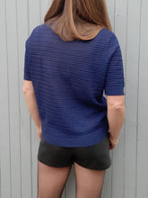 Charger l'image dans la galerie, Gilet vintage Anita - Bleu marine. Taille M, 38, 40. Montagut Paris. Made in France.