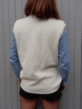 Charger l'image dans la galerie, Gilet sans manches vintage Martha - Décolleté en V torsadé. Taille L, 40, 42. Courtelle.