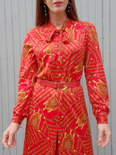 Charger l'image dans la galerie, Robe vintage Sylvie - Col Lavallière et imprimé foulard. Taille S, 36, 38. Nathalie Andersen. Made in France