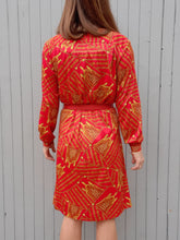Charger l'image dans la galerie, Robe vintage Sylvie - Col Lavallière et imprimé foulard. Taille S, 36, 38. Nathalie Andersen. Made in France