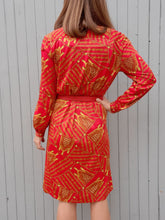 Charger l'image dans la galerie, Robe vintage Sylvie - Col Lavallière et imprimé foulard. Taille S, 36, 38. Nathalie Andersen. Made in France