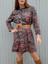 Charger l'image dans la galerie, Robe vintage Marie - Taille basse. Imprimé géométrique. Taille M, 38, 40. Marcelle Griffon.