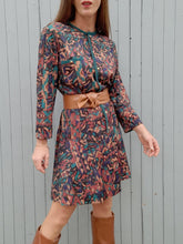 Charger l'image dans la galerie, Robe vintage Marie - Taille basse. Imprimé géométrique. Taille M, 38, 40. Marcelle Griffon.