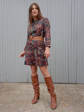 Charger l'image dans la galerie, Robe vintage Marie - Taille basse. Imprimé géométrique. Taille M, 38, 40. Marcelle Griffon.