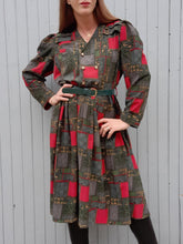 Charger l'image dans la galerie, Robe vintage Josiane - Plissée à double boutonnage. Taille L, 40, 42.