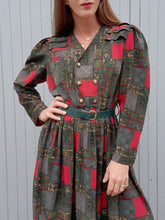 Charger l'image dans la galerie, Robe vintage Josiane - Plissée à double boutonnage. Taille L, 40, 42.