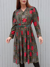 Charger l'image dans la galerie, Robe vintage Josiane - Plissée à double boutonnage. Taille L, 40, 42.