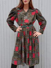 Charger l'image dans la galerie, Robe vintage Josiane - Plissée à double boutonnage. Taille L, 40, 42.