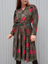 Charger l'image dans la galerie, Robe vintage Josiane - Plissée à double boutonnage. Taille L, 40, 42.