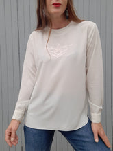 Charger l'image dans la galerie, Blouse vintage Chantal - Broderie fantaisie. Taille M, 38, 40. Franck Fils Paris. Made in France.
