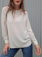 Charger l'image dans la galerie, Blouse vintage Chantal - Broderie fantaisie. Taille M, 38, 40. Franck Fils Paris. Made in France.