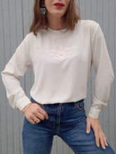 Charger l'image dans la galerie, Blouse vintage Chantal - Broderie fantaisie. Taille M, 38, 40. Franck Fils Paris. Made in France.