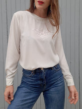 Charger l'image dans la galerie, Blouse vintage Chantal - Broderie fantaisie. Taille M, 38, 40. Franck Fils Paris. Made in France.