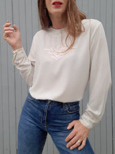 Charger l'image dans la galerie, Blouse vintage Chantal - Broderie fantaisie. Taille M, 38, 40. Franck Fils Paris. Made in France.