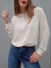 Charger l'image dans la galerie, Blouse vintage Chantal - Broderie fantaisie. Taille M, 38, 40. Franck Fils Paris. Made in France.