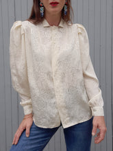 Charger l'image dans la galerie, Chemisier vintage Lorraine - Irisé fleuri ton sur ton. Taille M, 38, 40.