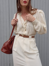 Charger l'image dans la galerie, Chemisier vintage Lorraine - Irisé fleuri ton sur ton. Taille M, 38, 40.
