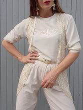 Charger l'image dans la galerie, Blouse vintage Chantal - Broderie fantaisie. Taille M, 38, 40. Franck Fils Paris. Made in France.