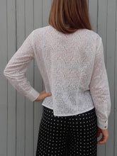 Charger l'image dans la galerie, Chemisier vintage Melissa - Guipure blanc. Taille S, 36, 38.