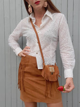 Charger l'image dans la galerie, Chemisier vintage Melissa - Guipure blanc. Taille S, 36, 38.