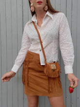 Charger l'image dans la galerie, Chemisier vintage Melissa - Guipure blanc. Taille S, 36, 38.