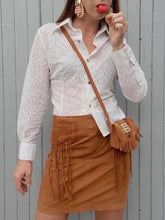 Charger l'image dans la galerie, Chemisier vintage Melissa - Guipure blanc. Taille S, 36, 38.