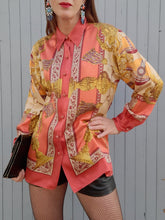 Charger l'image dans la galerie, Chemisier vintage Margaux - Imprimé foulard en Soie. Taille M, 38, 40. Renato Nucci. Made in France.